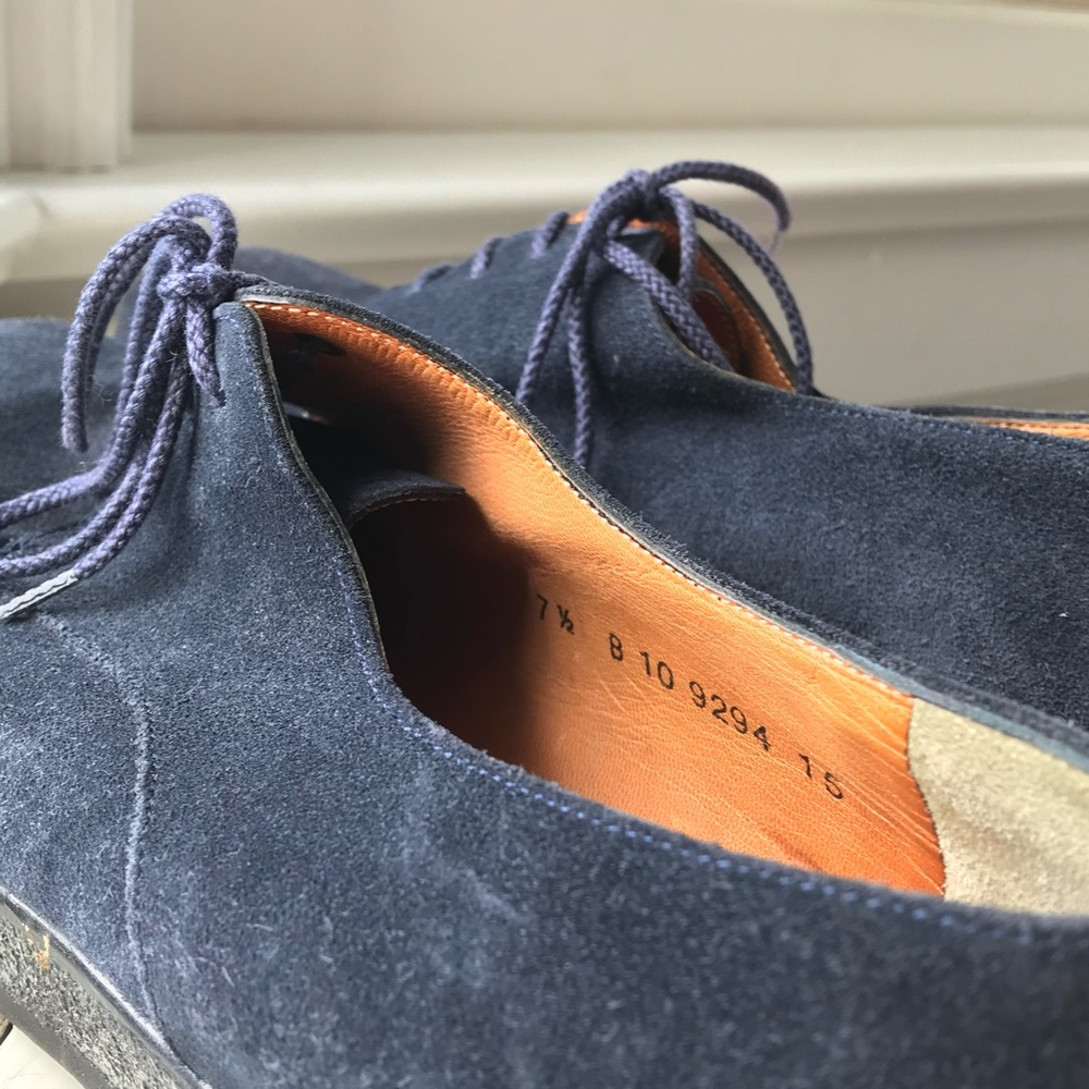 Robert Clergerie navy suede platforms size 8 - Picture 2 of 4